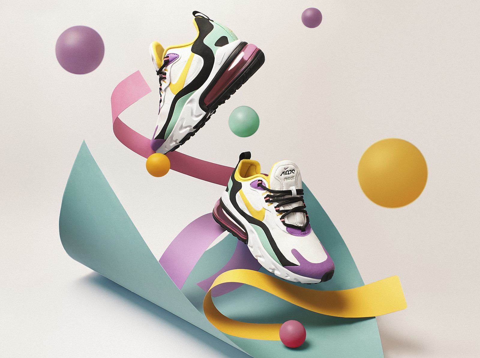 Nike Air Max 270 React Bauhaus campaign — photography and retouch