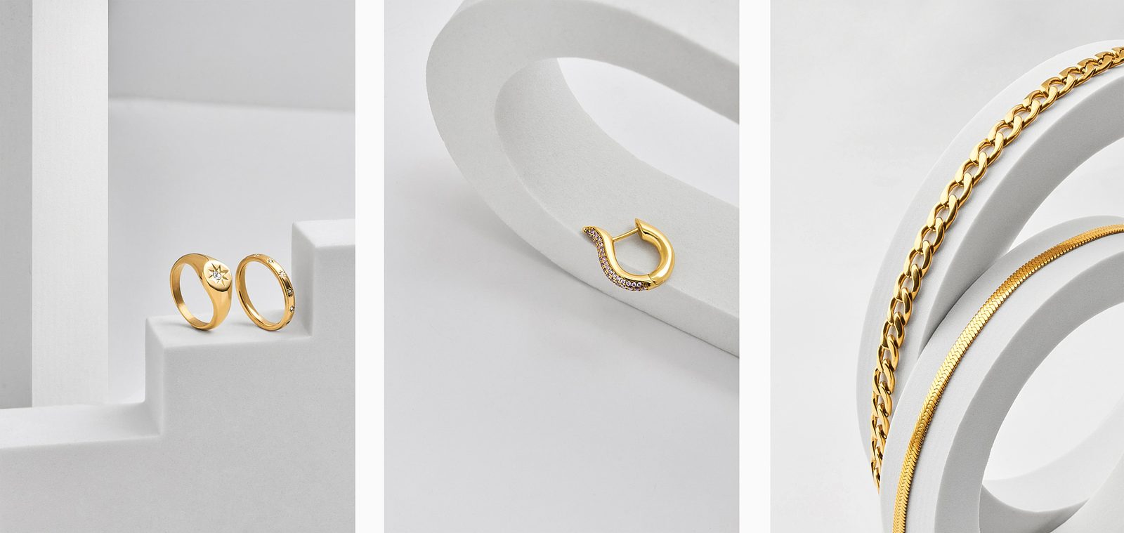Creative still lifes for jewelry brand Kalk — art direction, photography and retouch