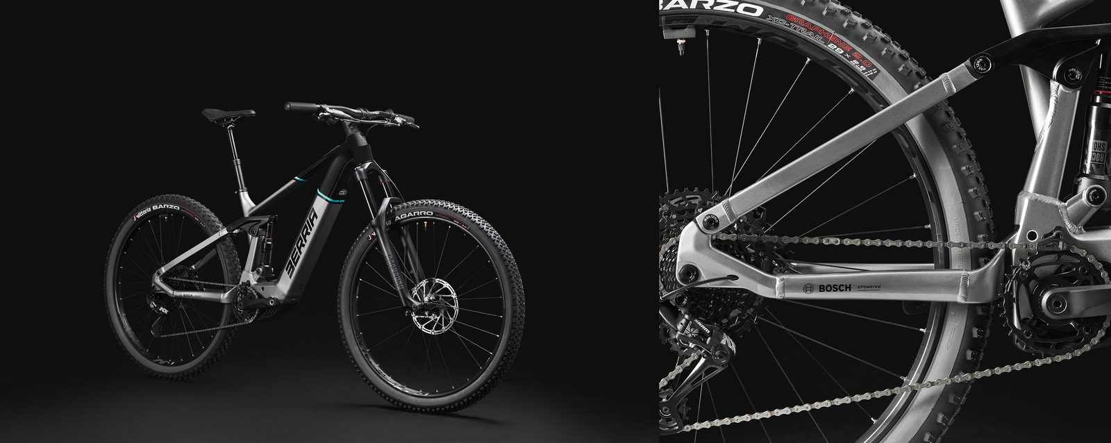 Black background product photography for Berria bikes
